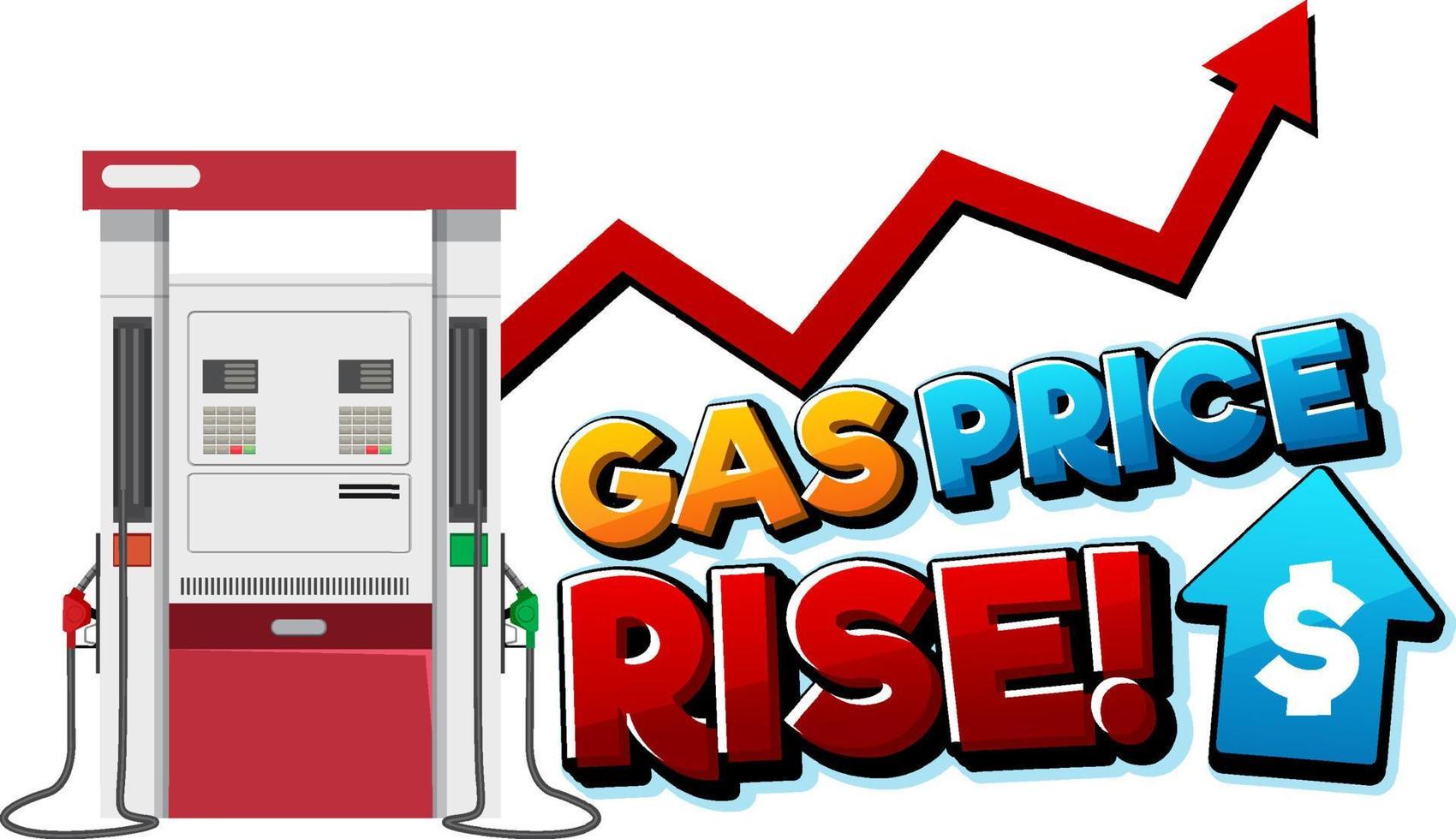 Gas Price Rise font logo design vector