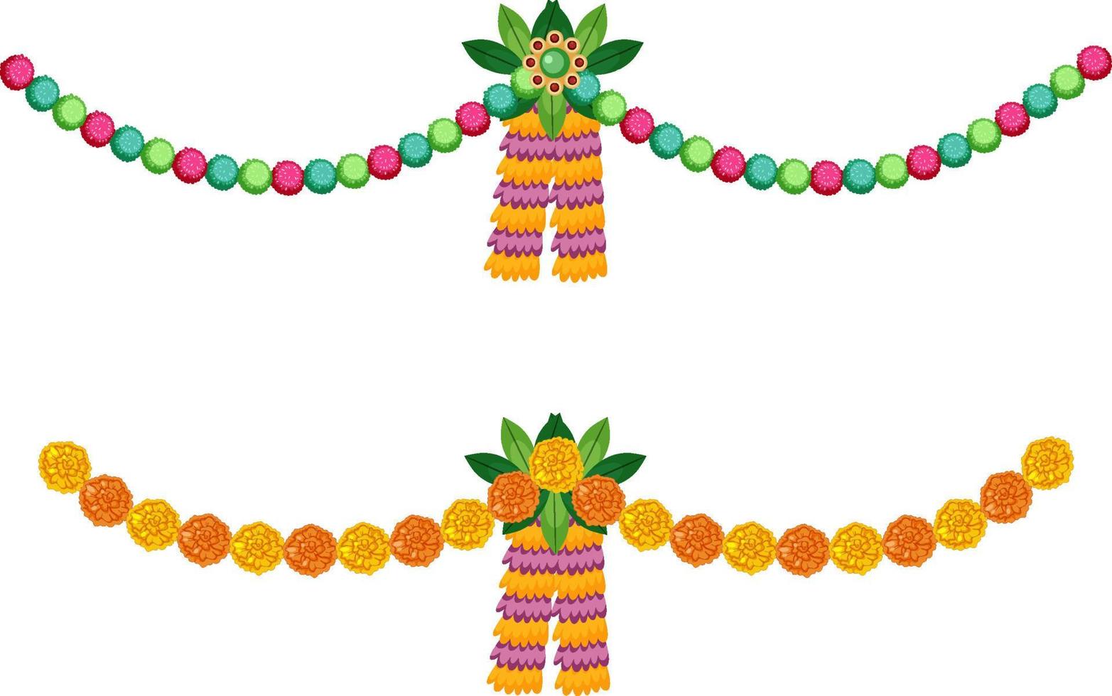 Two design of flower decorations vector