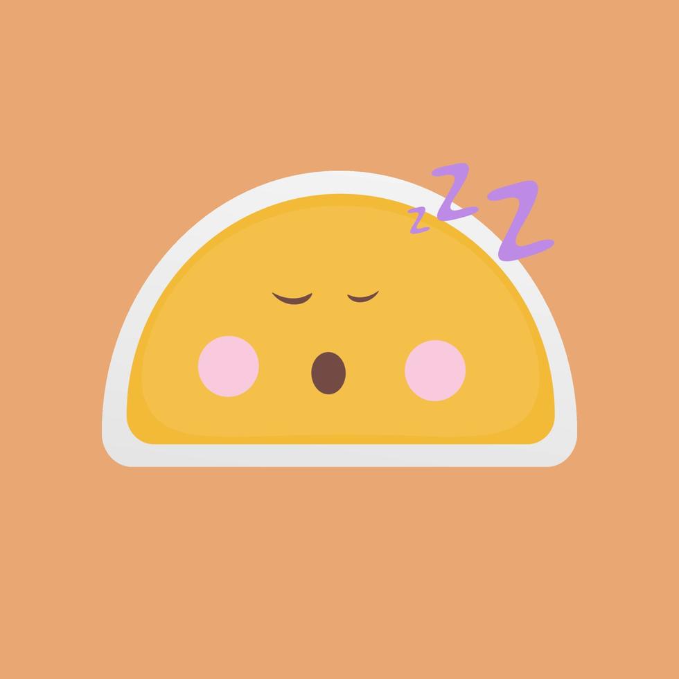 Sleepy emoji realistic illustration design vector