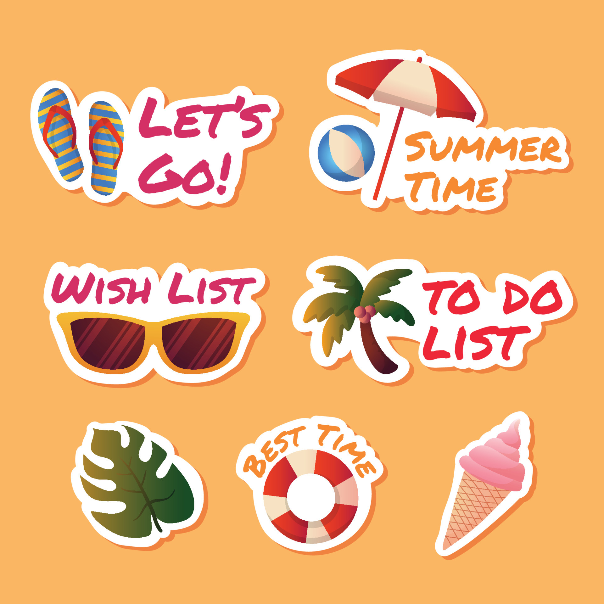 Summer time Stickers - Free holidays Stickers