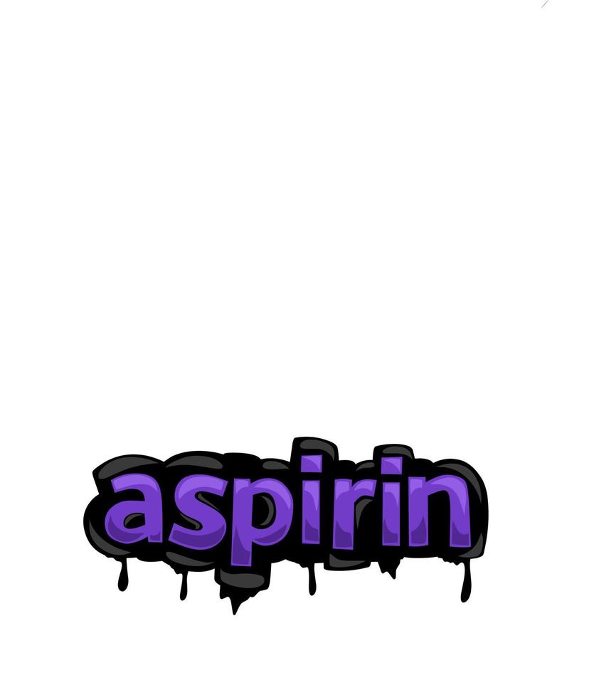 ASPIRIN writing vector design on white background