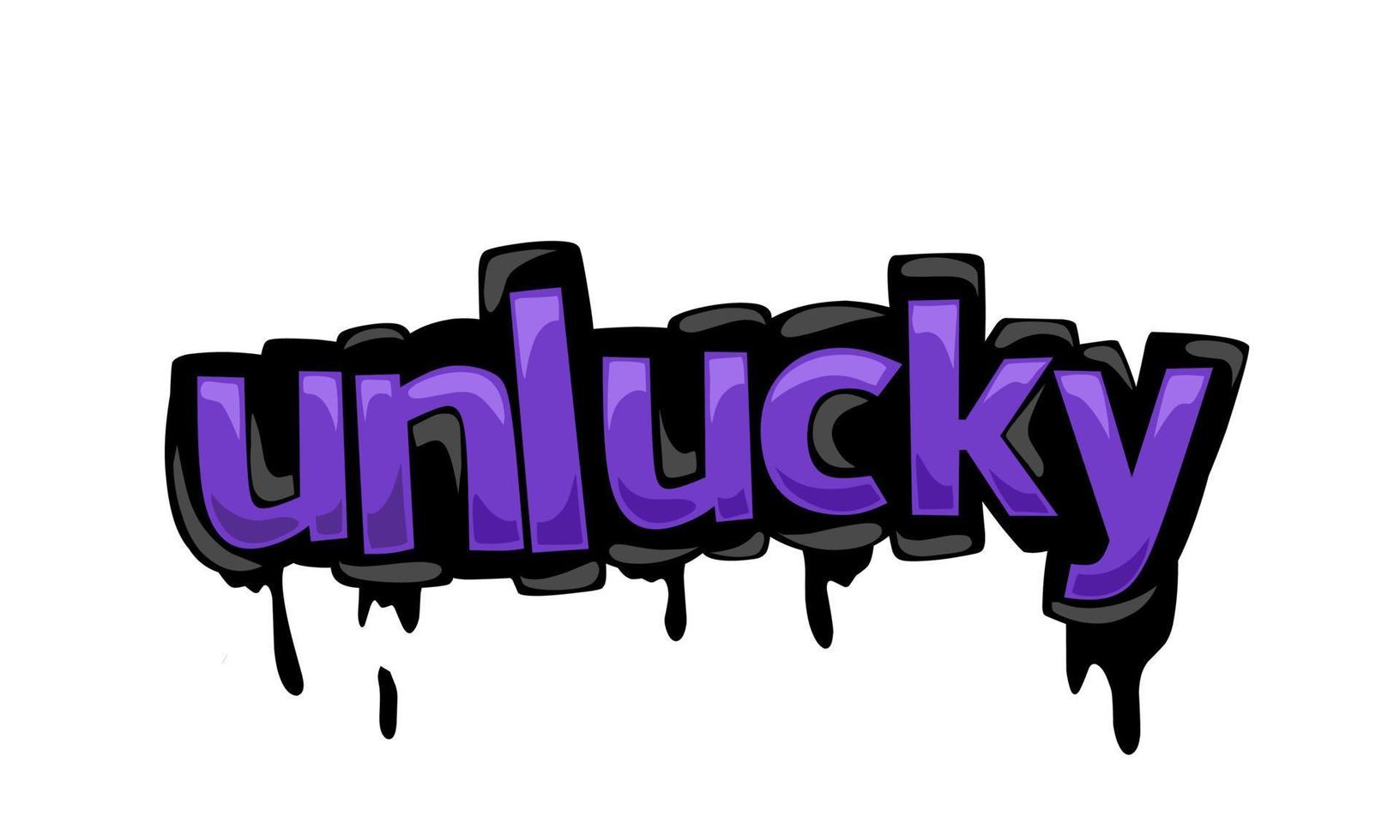 UNLUCKY writing vector design on white background