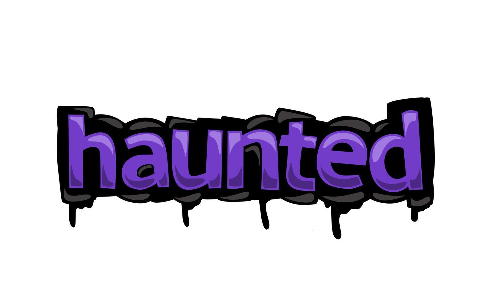 HAUNTED writing vector design on white background