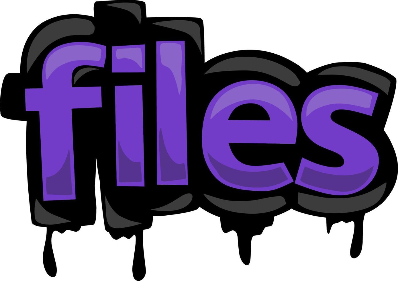 FILES writing vector design on white background
