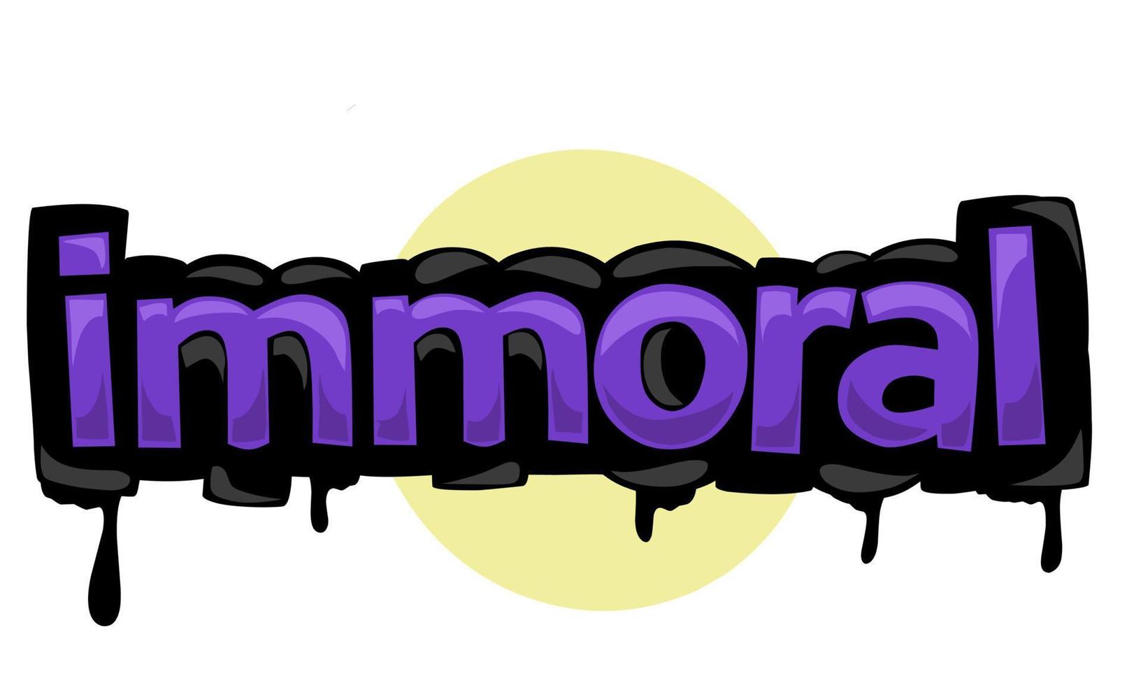 IMMORAL writing vector design on white background