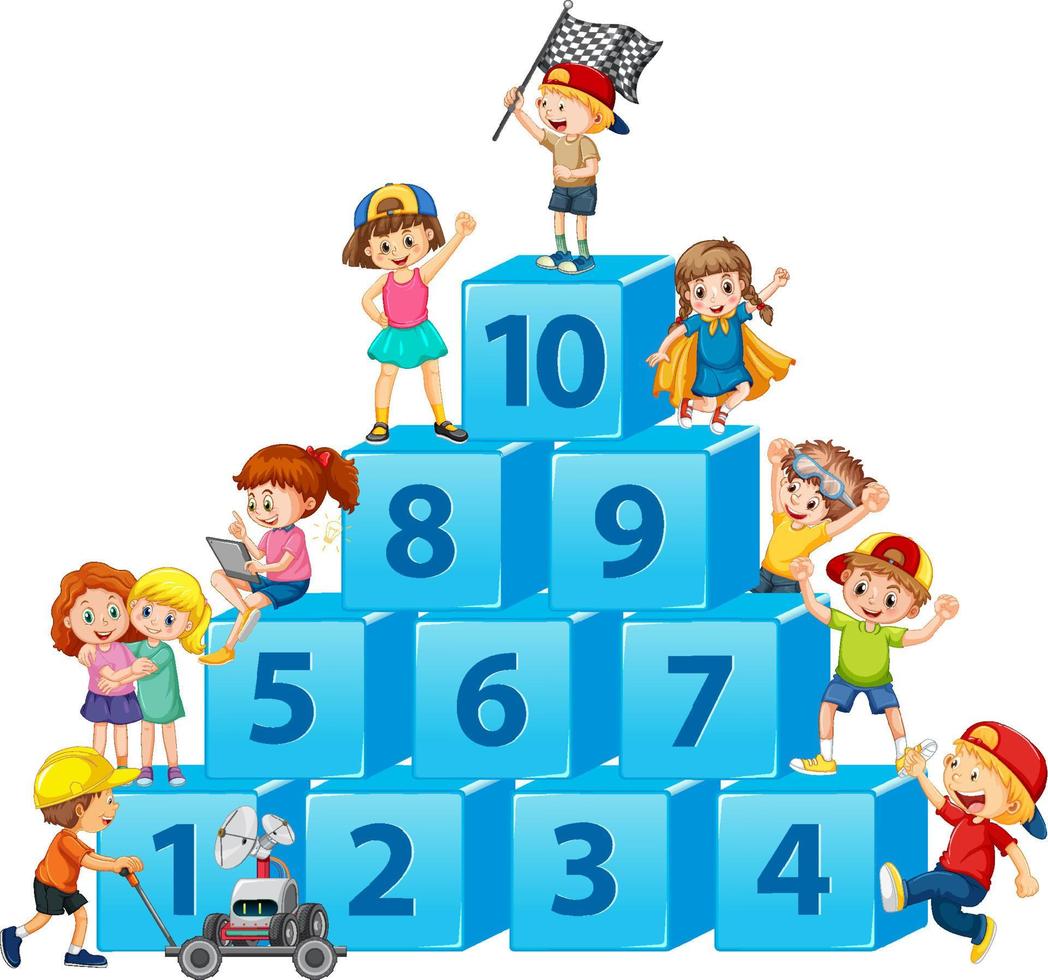 Counting number 1 to 10 for kids vector