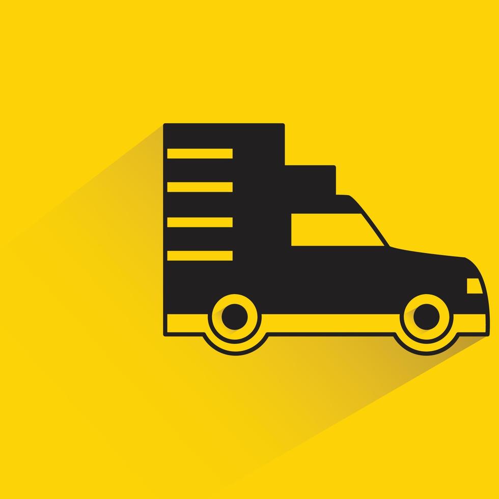 small truck on yellow background illustration vector