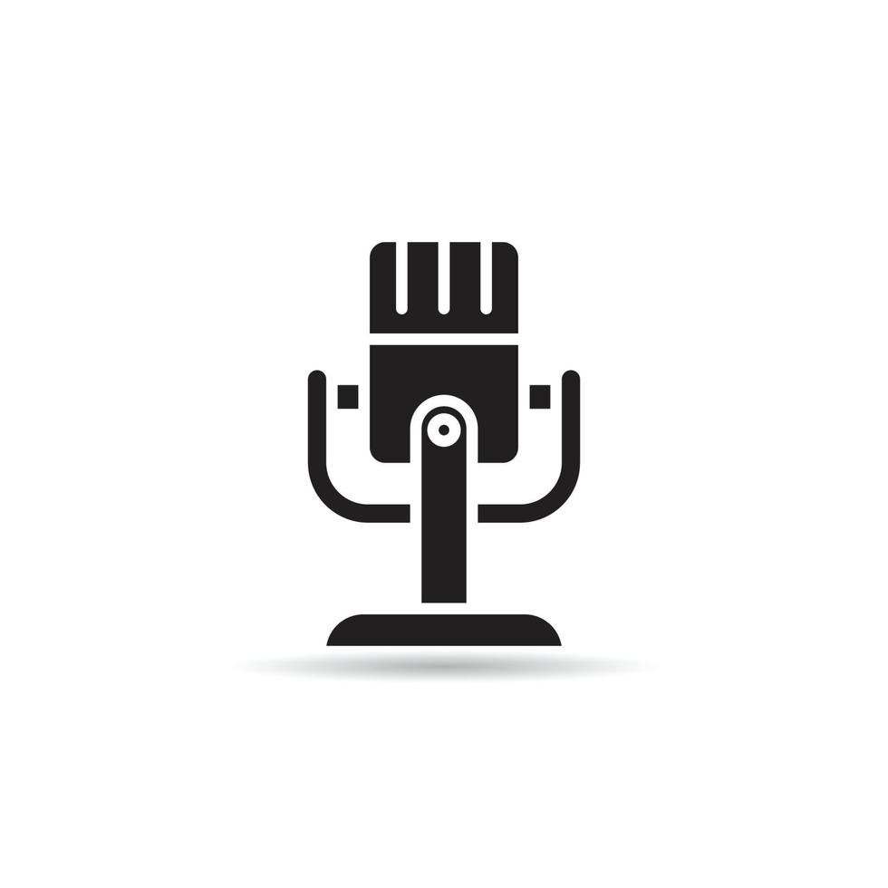 microphone on stand icon on white background vector