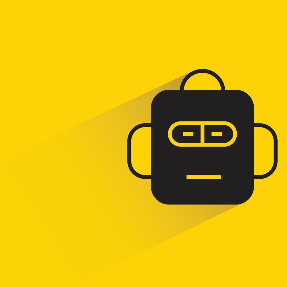 robot head avatar yellow background illustration vector