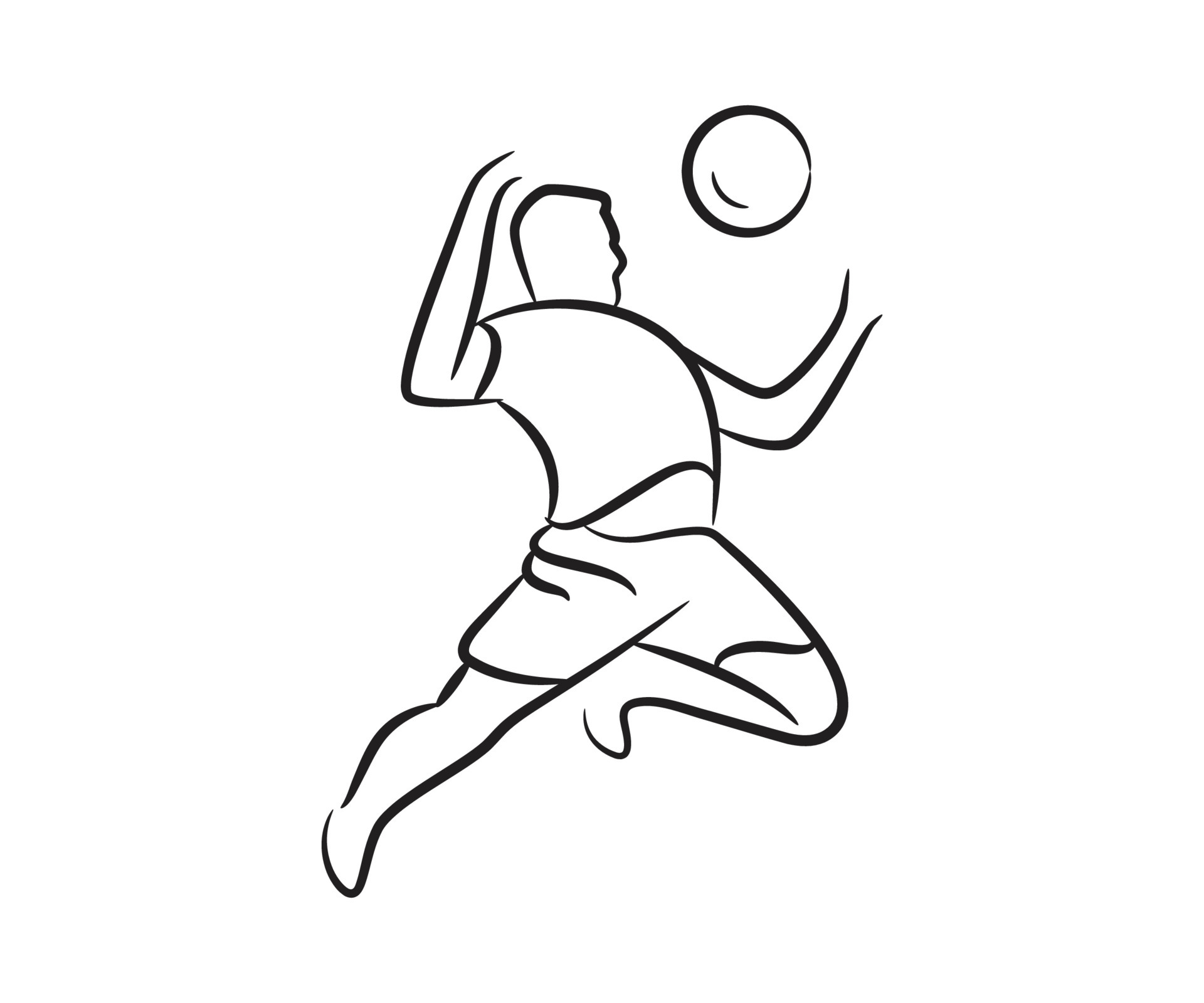 hand drawn jumping football player vector illustration 7101531 Vector ...