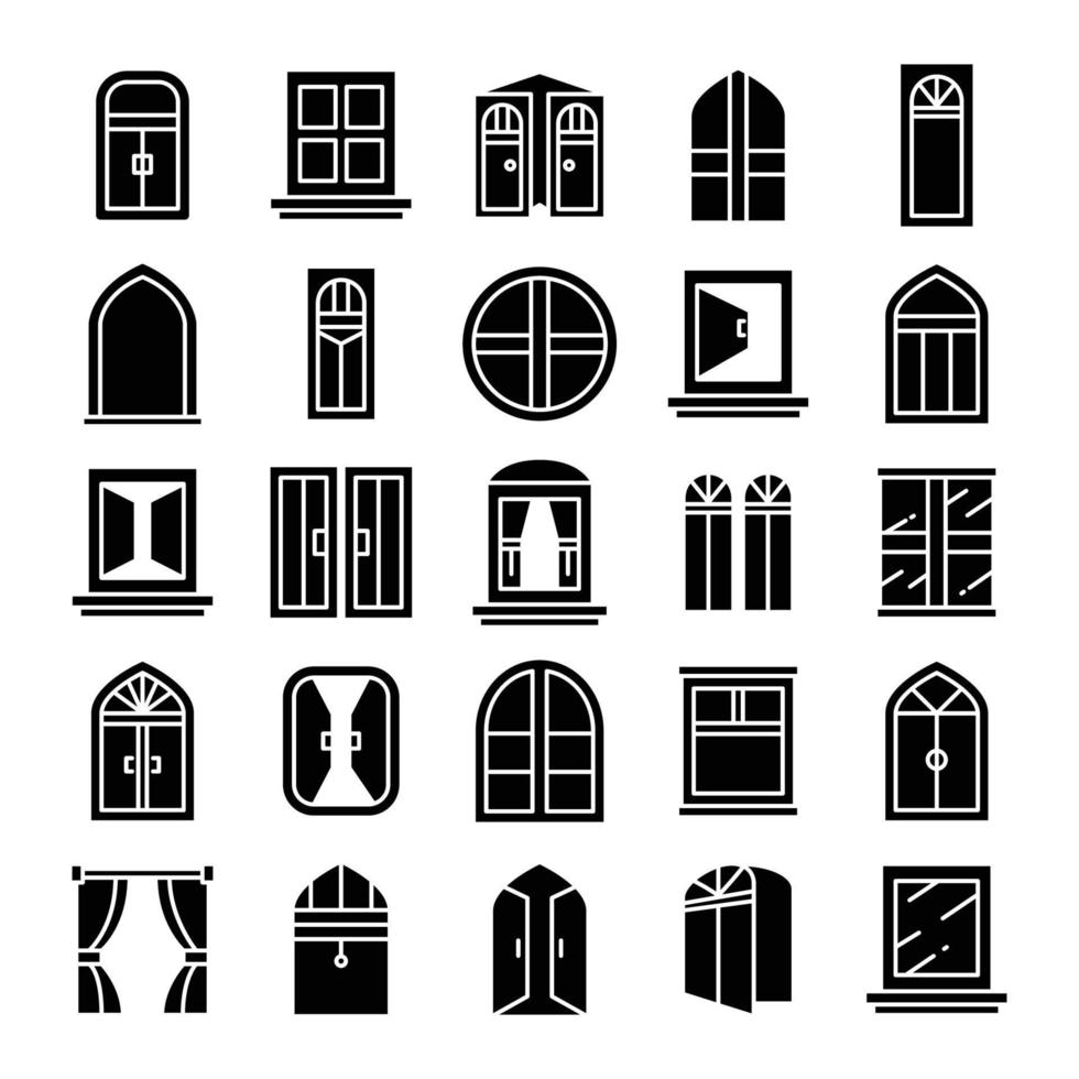 window icons set vector