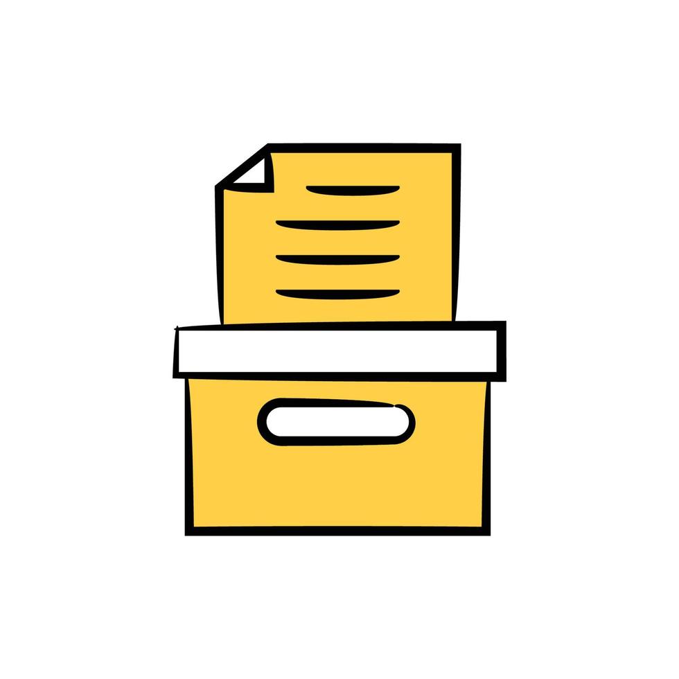 document archive icon yellow theme illustration vector