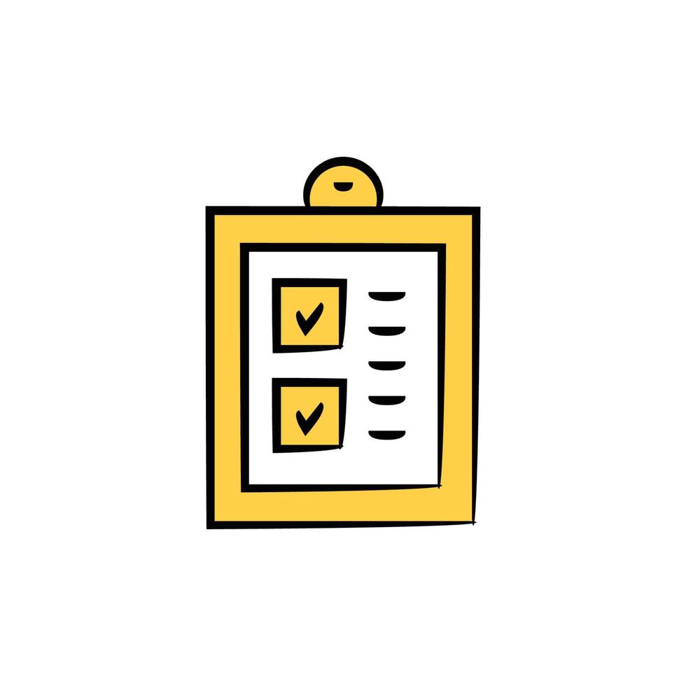 check list clipboard icon yellow theme illustration vector