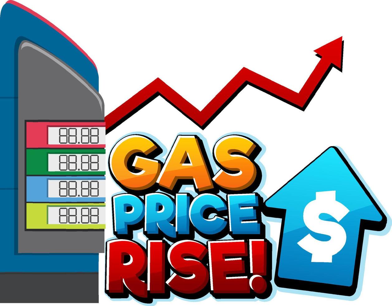 Gas Price Rise font logo design vector