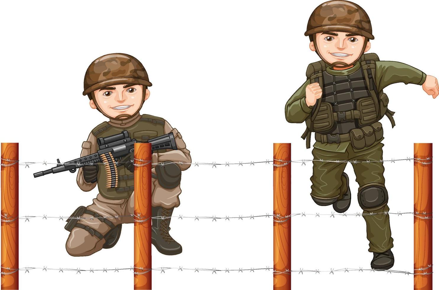 hombre en uniforme del ejército sobre fondo blanco vector