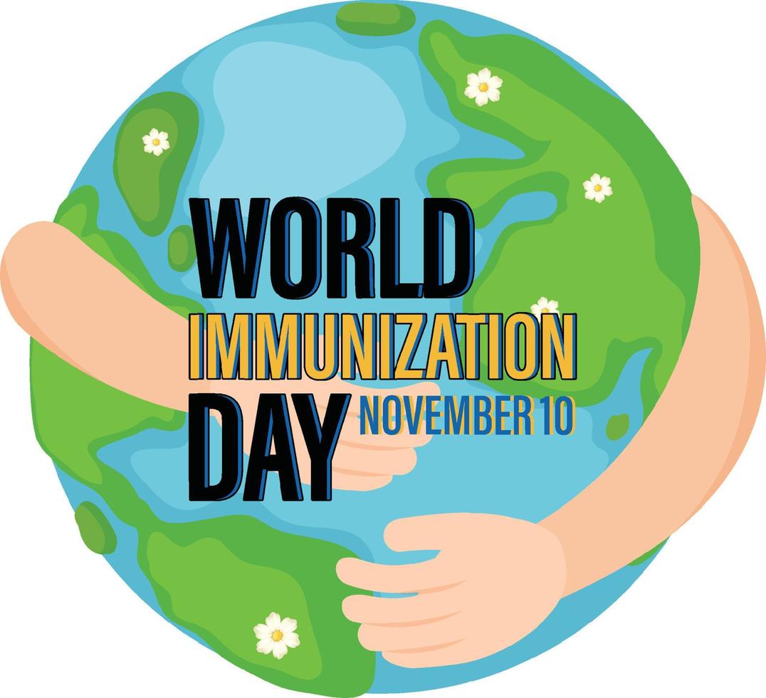 diseño de carteles para el día mundial de la inmunización vector