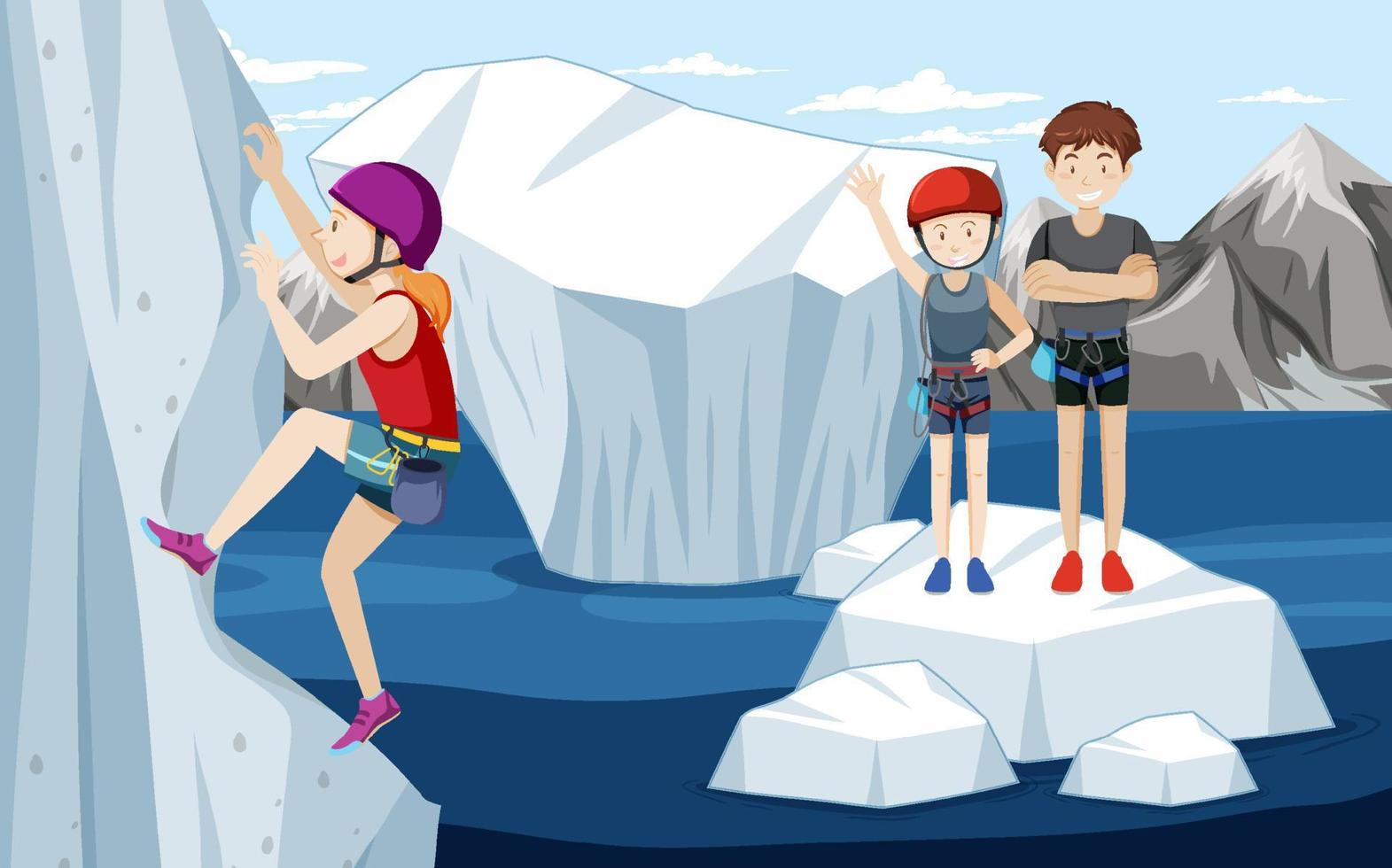 Outdoor rock climbing background vector