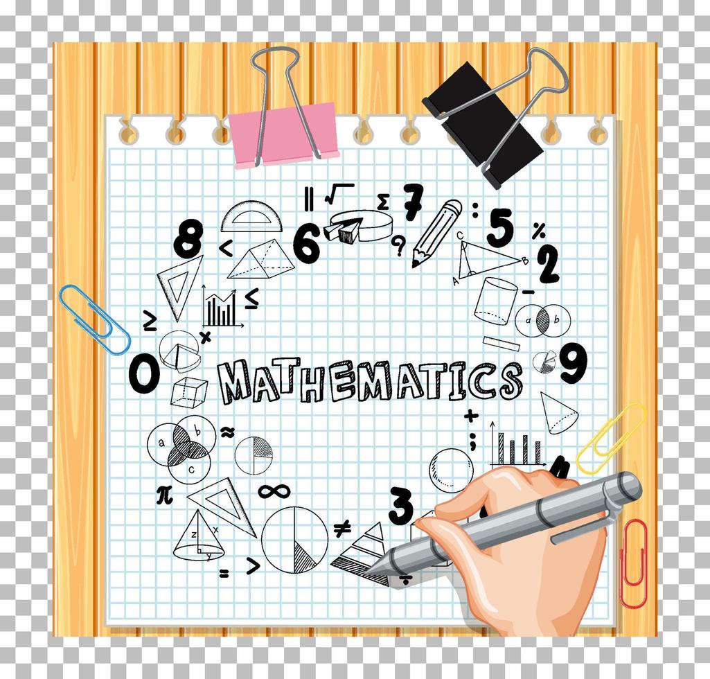 Hand writing math formula on wood board vector