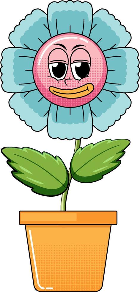 A flower cartoon character on white background vector