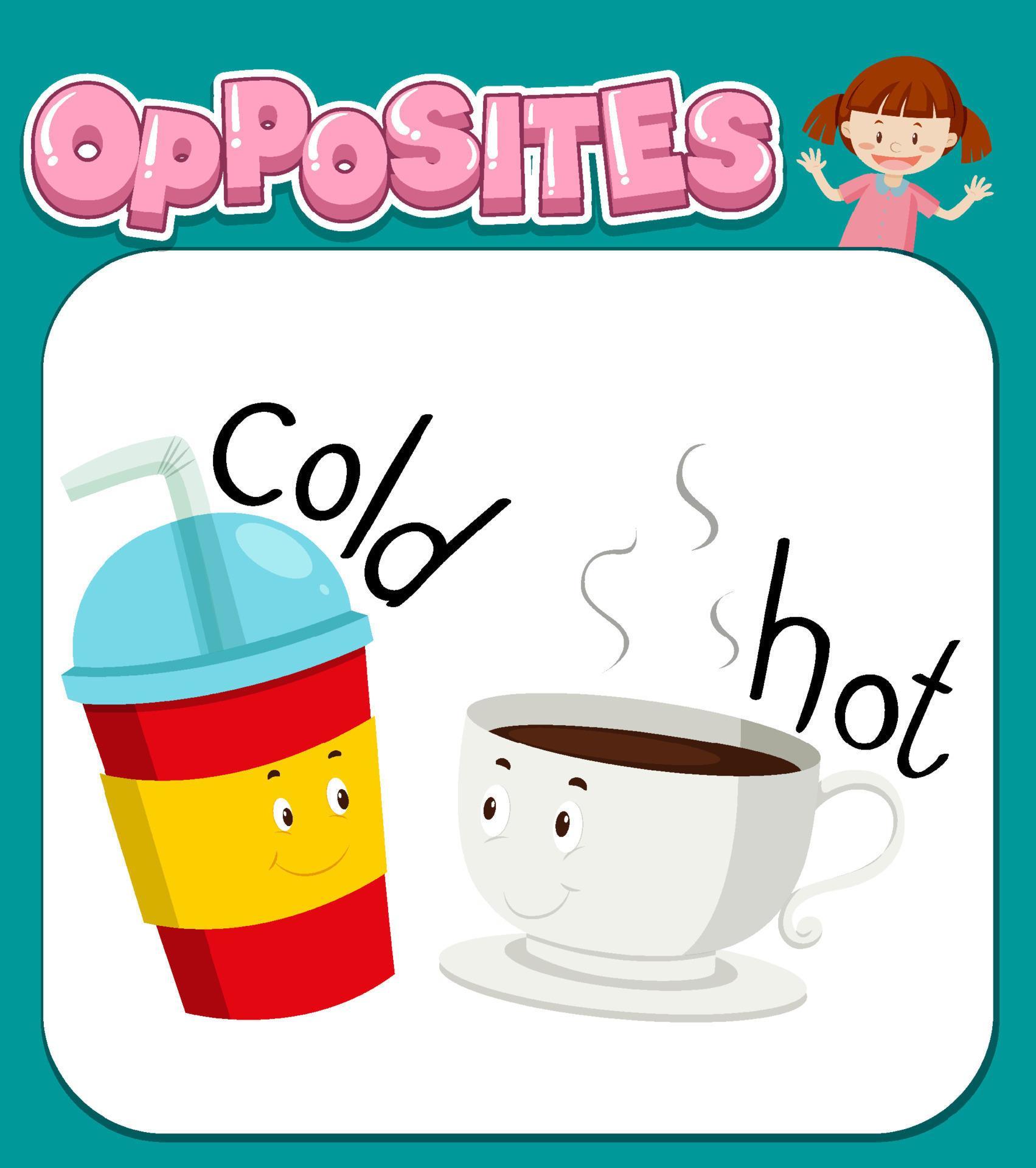 Opposite words for cold and hot 7101608 Vector Art at Vecteezy