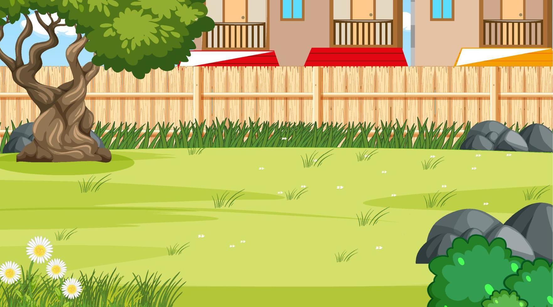 Scene with house and garden vector