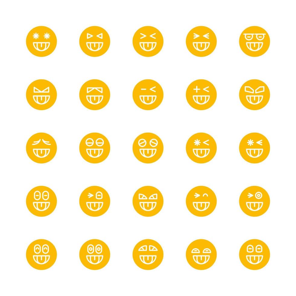 conjunto de emoticonos amarillos descarados y lindos vector