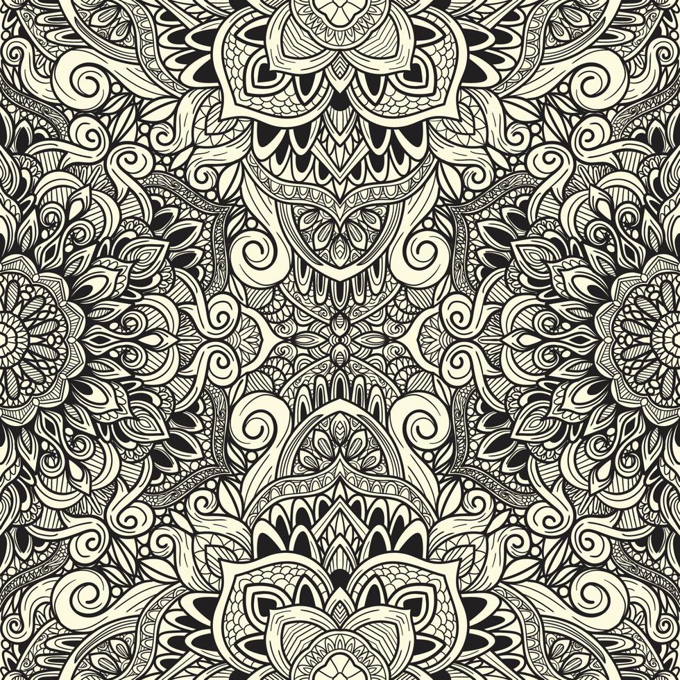 Seamless Background Zentangle Mandala Line Art vector