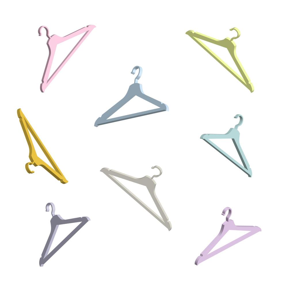 fashion background falling floating clothes hanger pastel color in 3d style vector