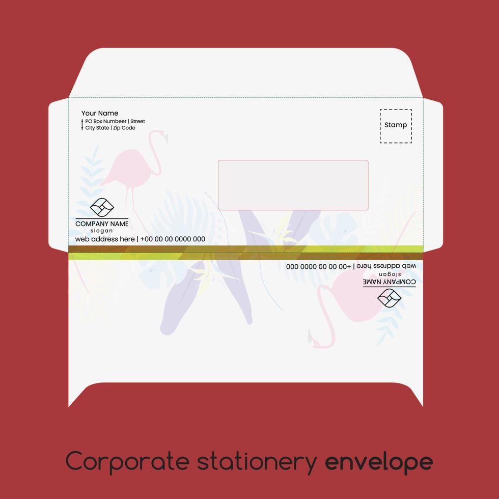 Minimal commercial envelope template vector