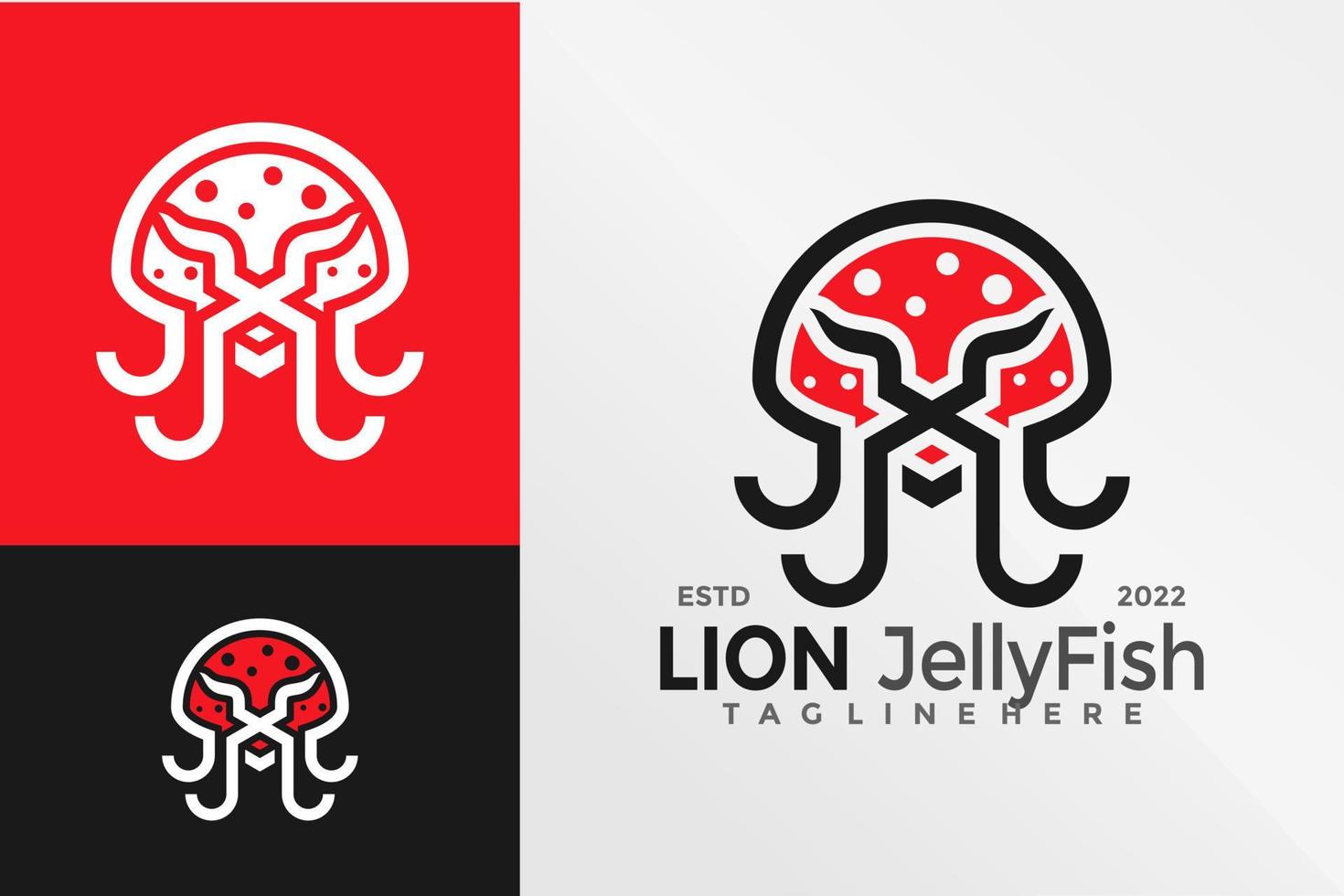 Lion Octopus Modern Logo Design Vector illustration template