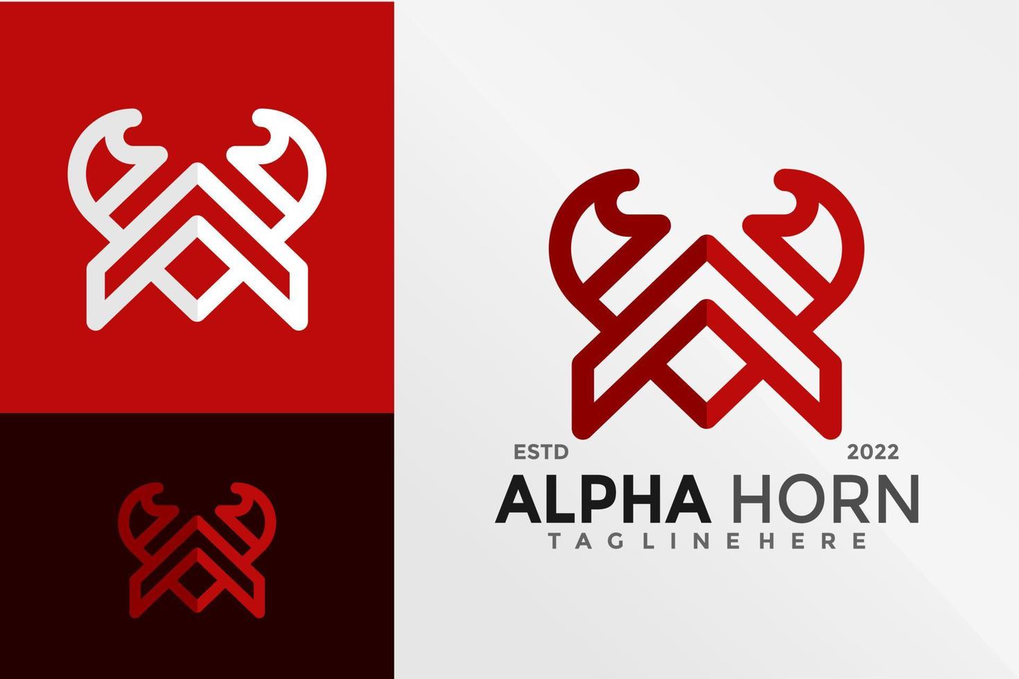 Letter A Horned with Heart Logo Design Vector illustration template