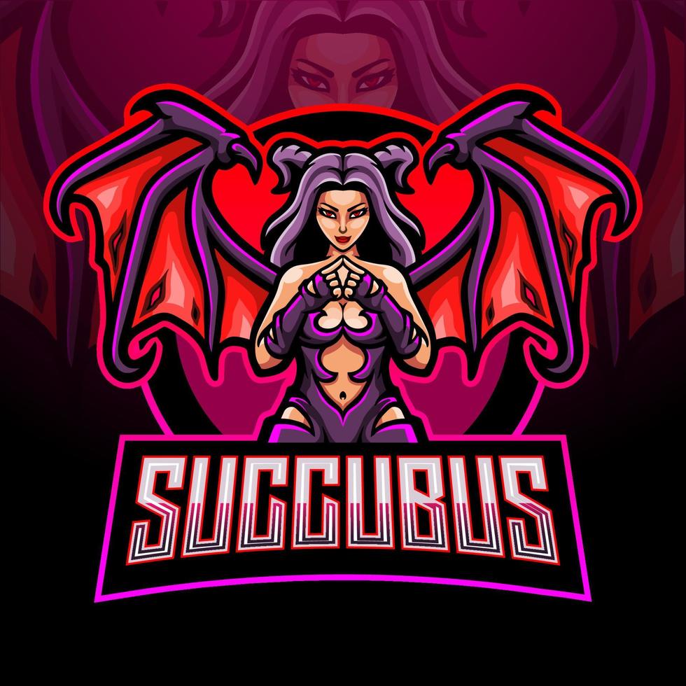 Succubus mascot esport logo design vector