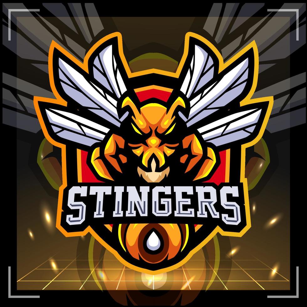Stinger bee mascot. esport logo design vector