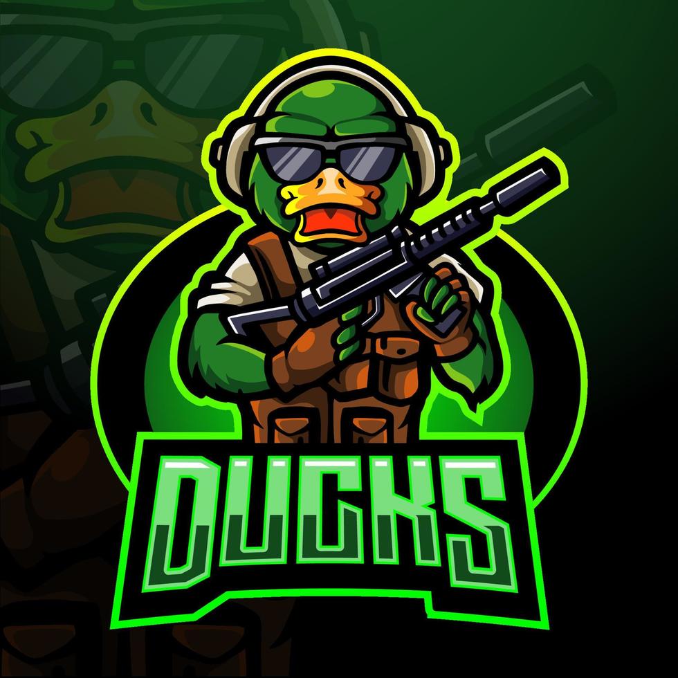 Duck Warrior esport logo. mascot design vector