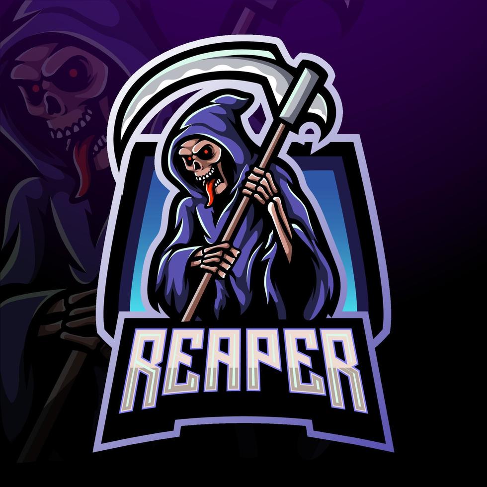 Grim reaper esport logo mascot design vector