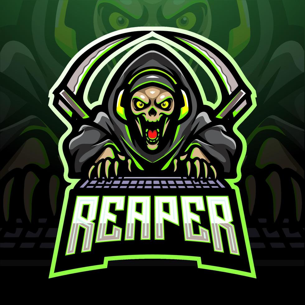 Reaper gaming esport logo mascot design vector