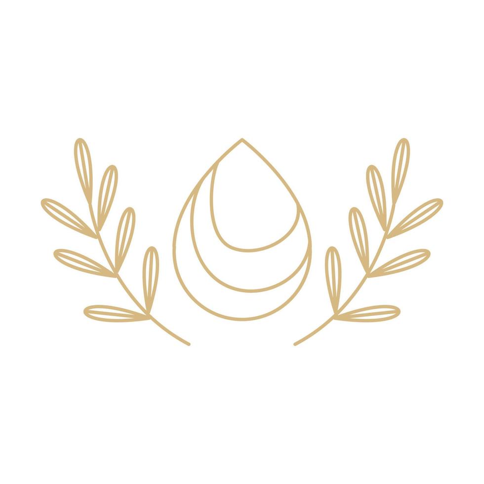 line olive oil drop with leaf logo design, vector graphic symbol icon illustration creative idea
