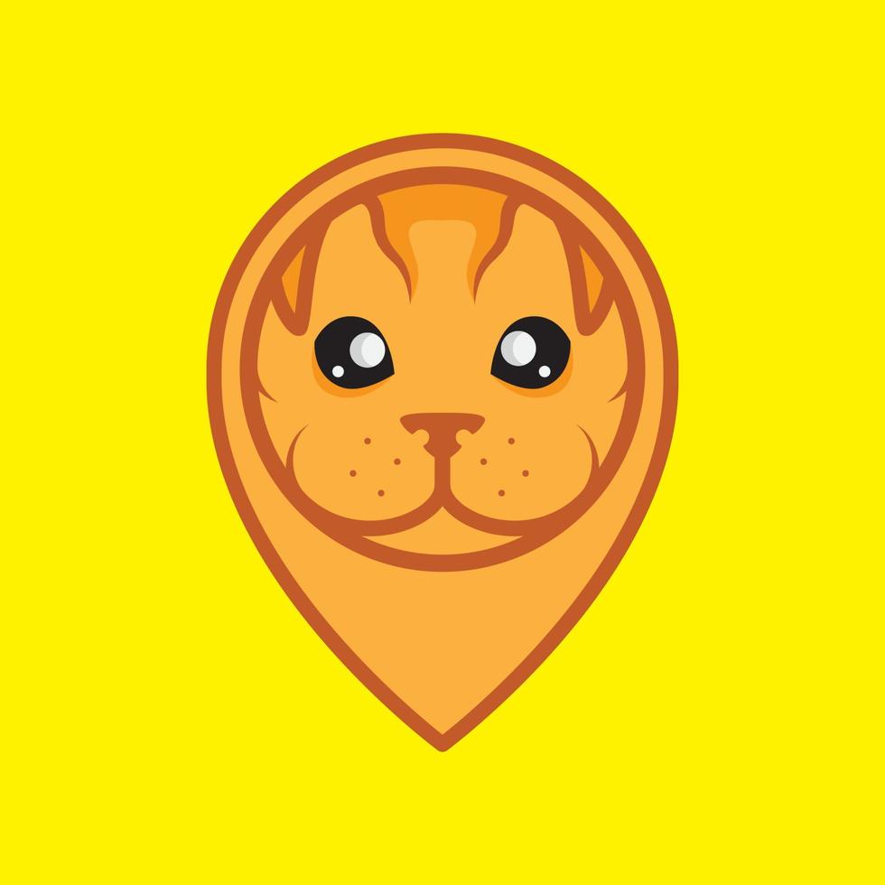 face cute puppy dog with pin map location logo design, vector graphic symbol icon illustration creative idea