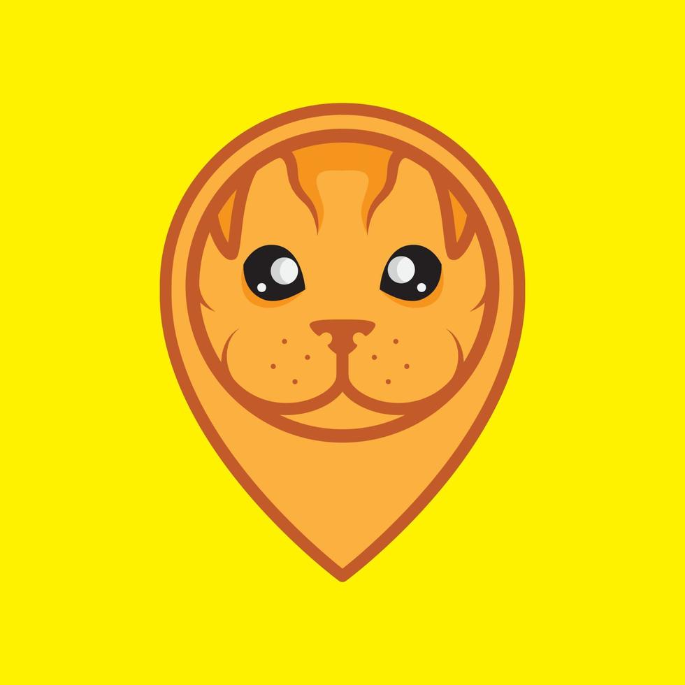 cara lindo cachorro con diseño de logotipo de ubicación de mapa pin, símbolo gráfico vectorial icono ilustración idea creativa vector