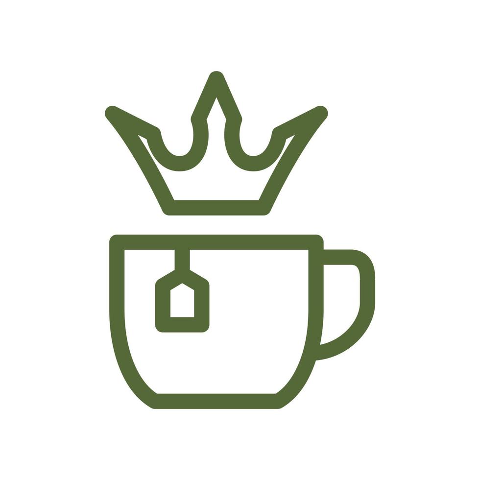 taza de té con diseño de logotipo de corona, símbolo gráfico vectorial icono ilustración idea creativa vector