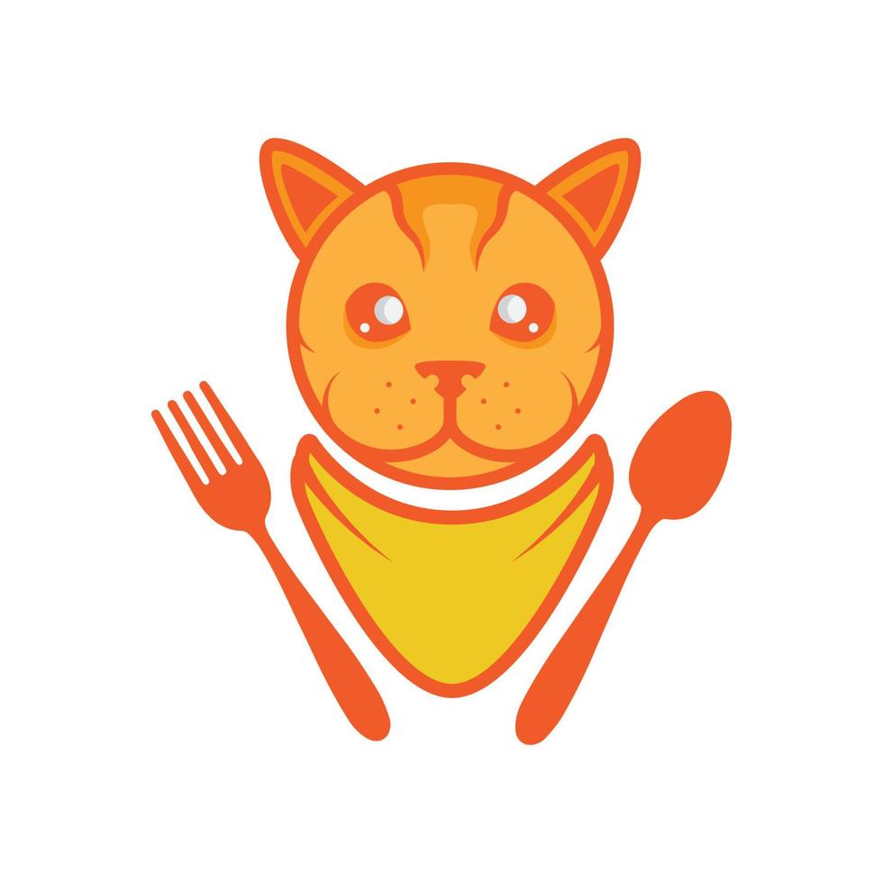 cute puppy dog with spoon and fork logo design, vector graphic symbol icon illustration creative idea