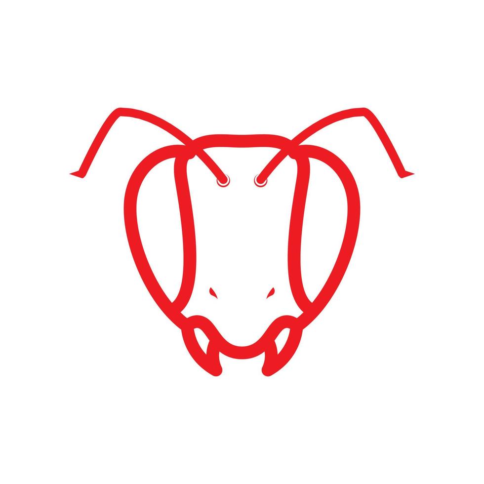 line head minimalist red ant logo design, vector graphic symbol icon illustration creative idea