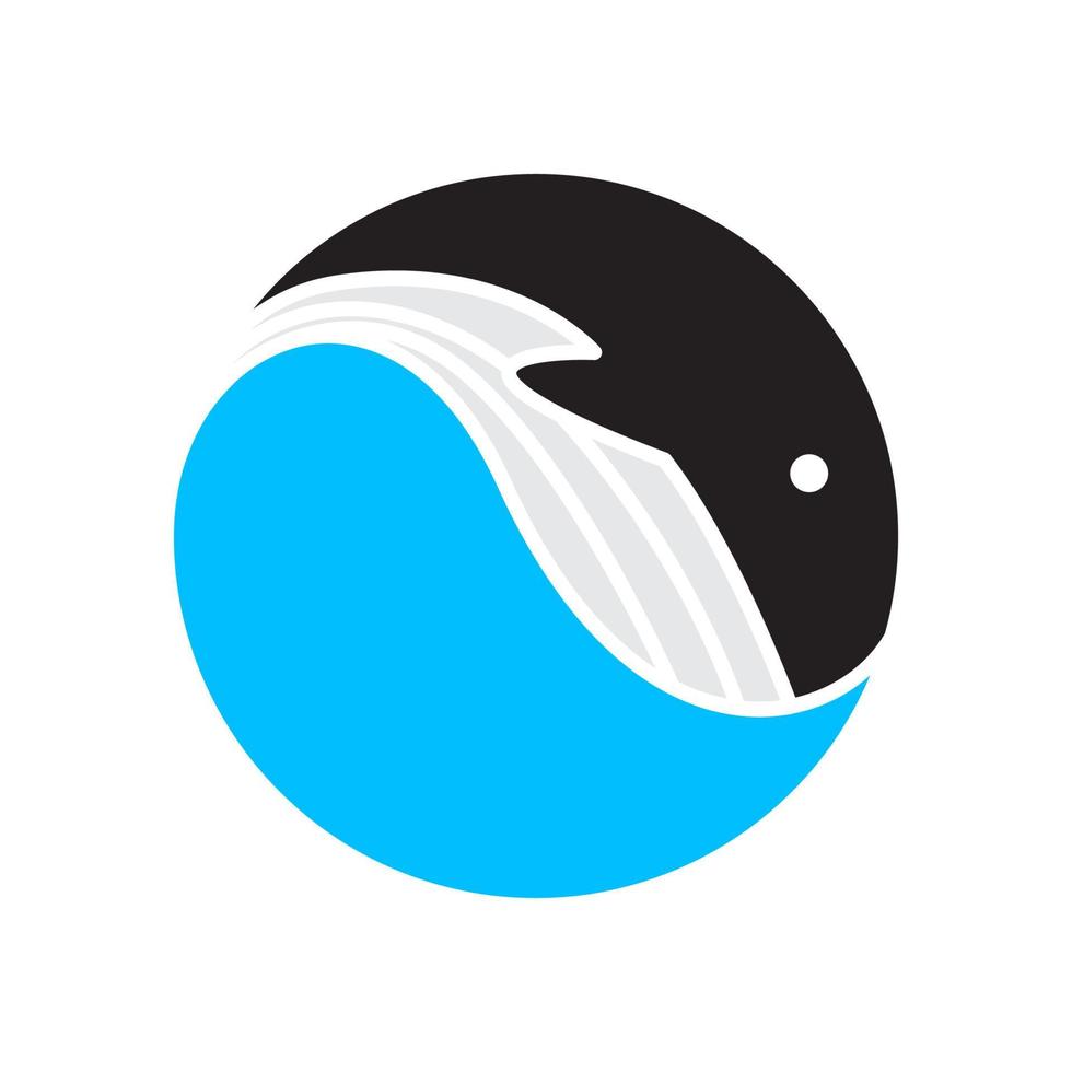 diseño de logotipo de ballena abstracto geométrico circular, símbolo gráfico vectorial icono ilustración idea creativa vector