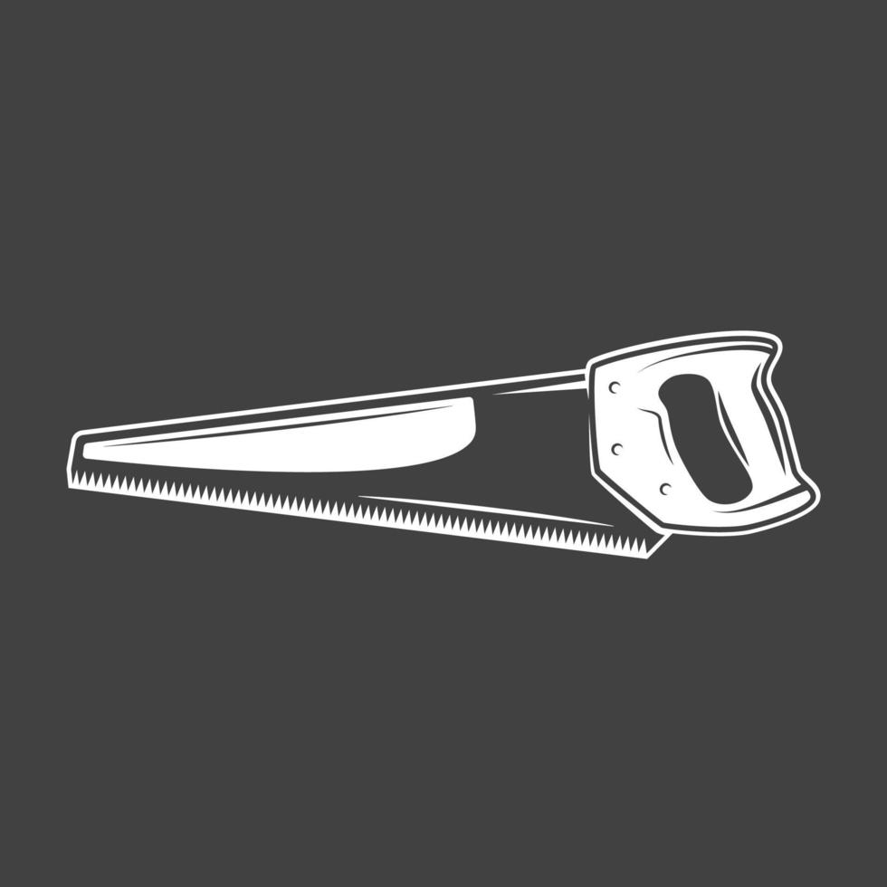 Handsaw isolated on black background vector