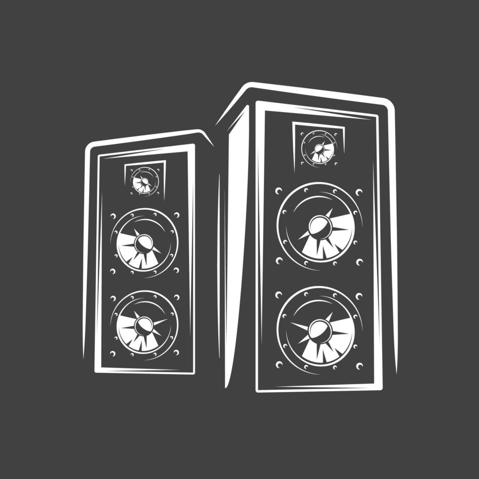 Studio speakers isolated on a black background vector