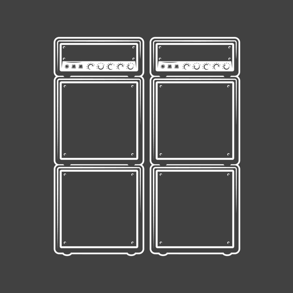 Concert speakers isolated on a black background vector
