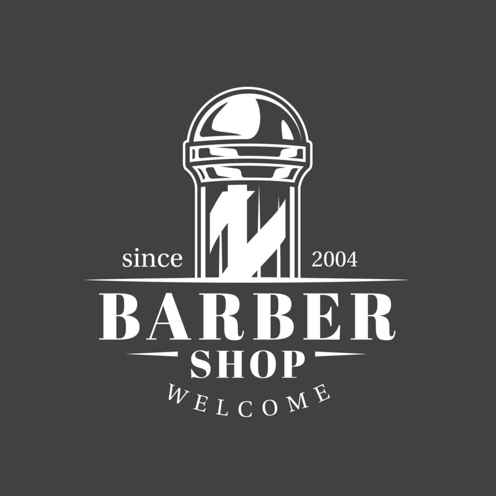 Barbershop label isolated on black background vector