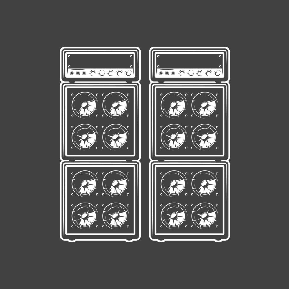 Concert speakers isolated on a black background vector