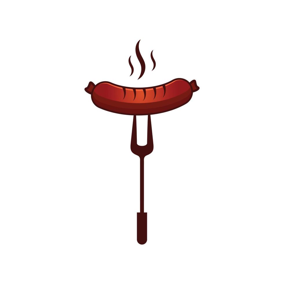 delicious fresh and hot sausage vector
