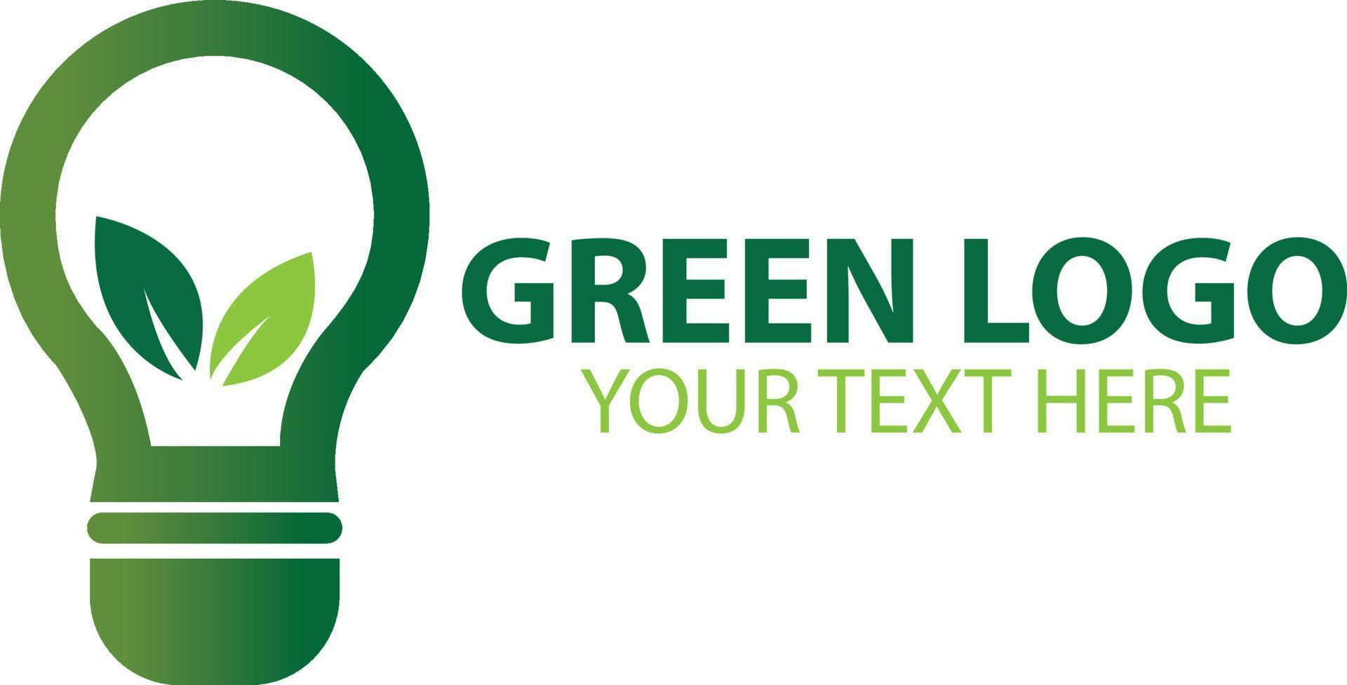 Innovation idea leaf growth logo, green bulb creative design vector